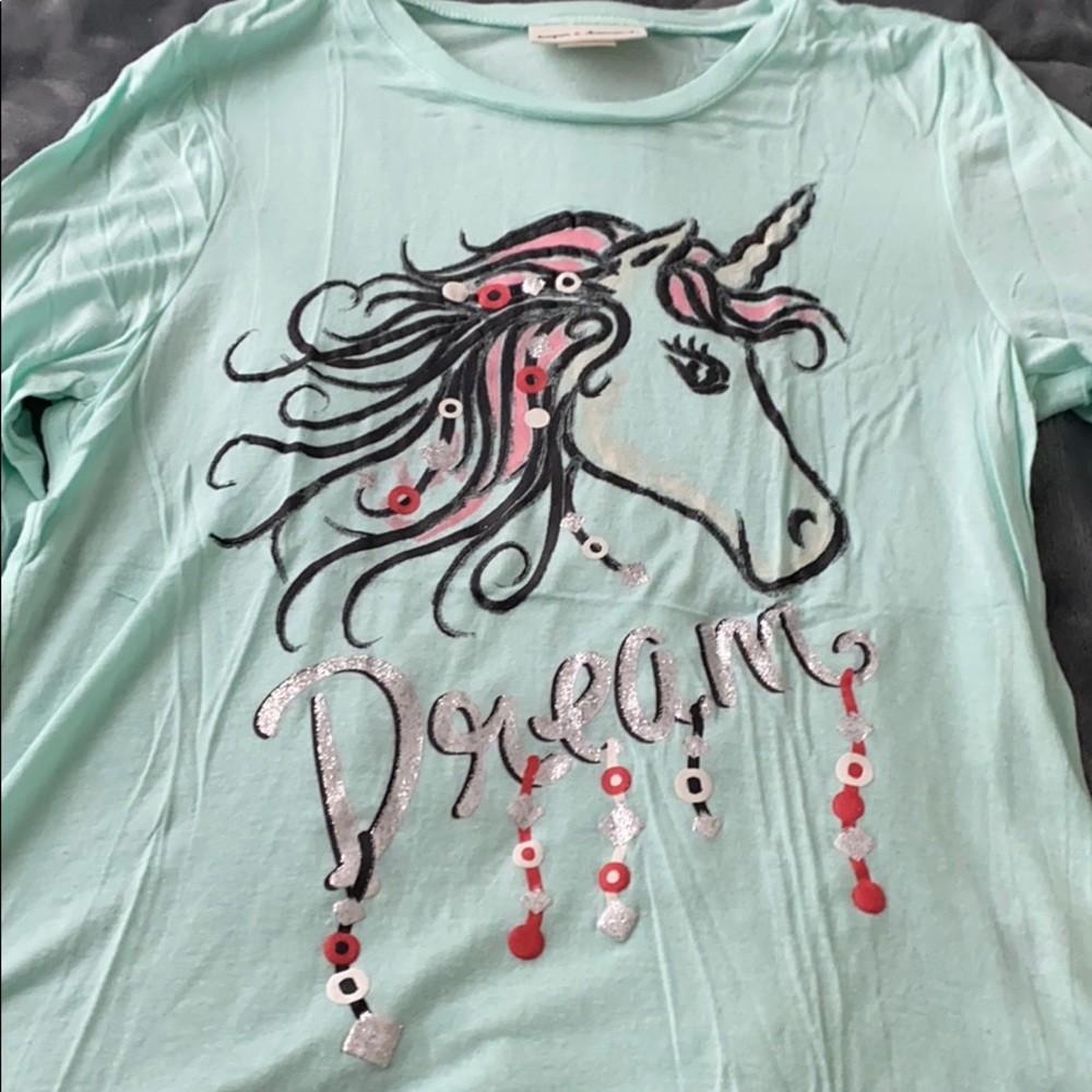 Cute Floweli long sleeve blue top